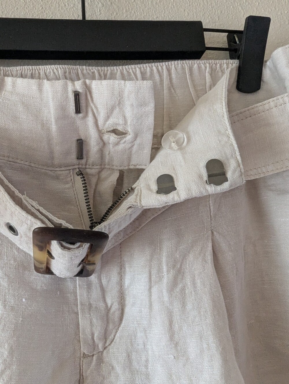 100% Linen Belted Shorts - Picture 4 of 7